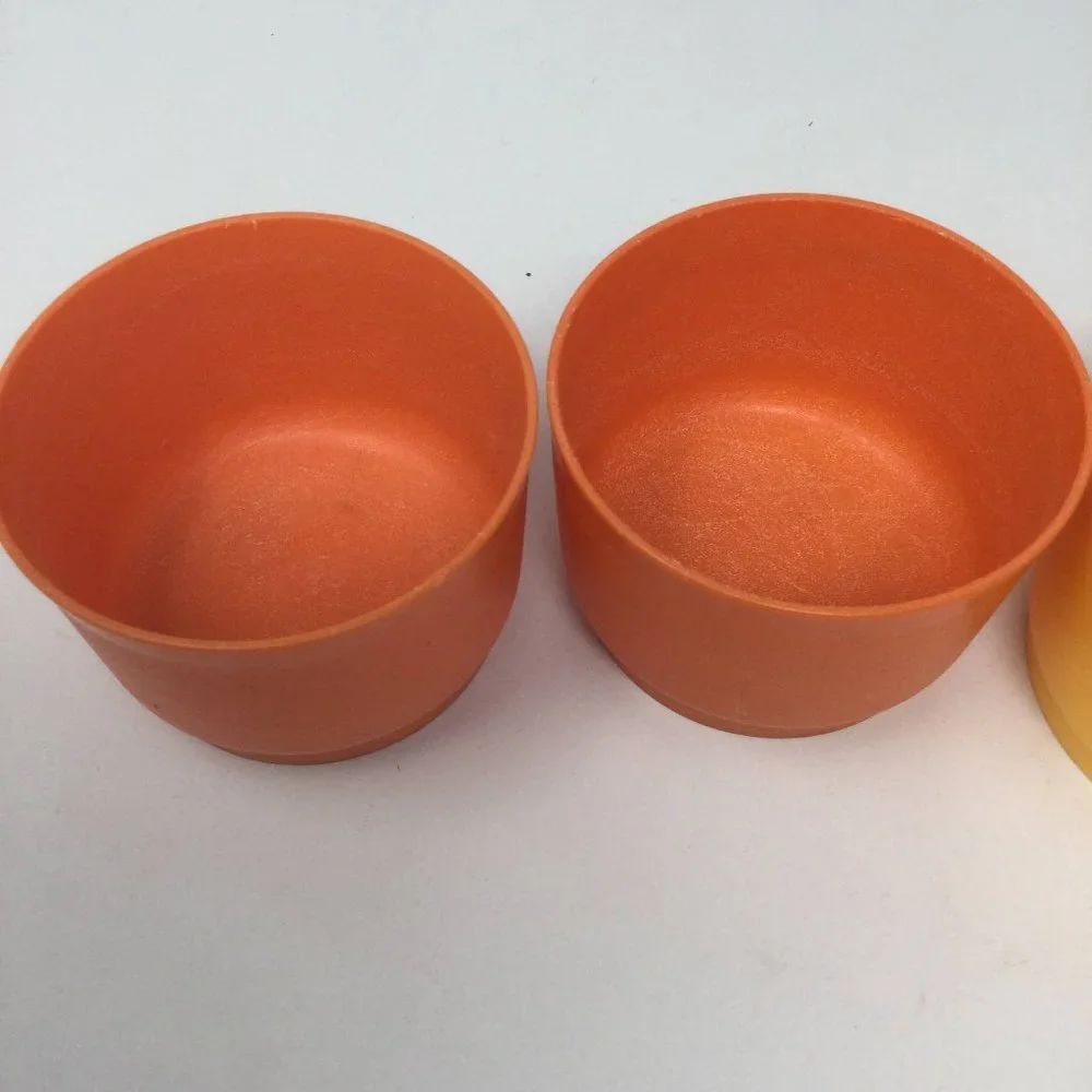 Vintage Tupperware Snack Cups 2 Orange 2 Yellow